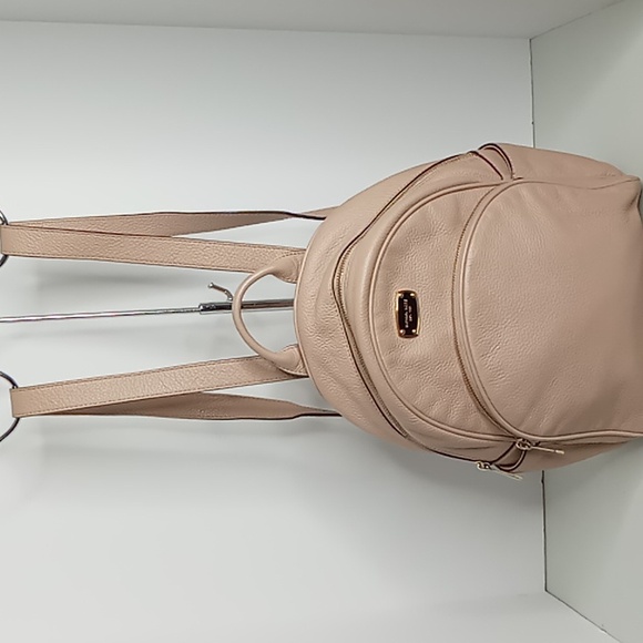 Michael Kors Pebble Leather Backpack - Blush Beige- Medium - Picture 13 of 14